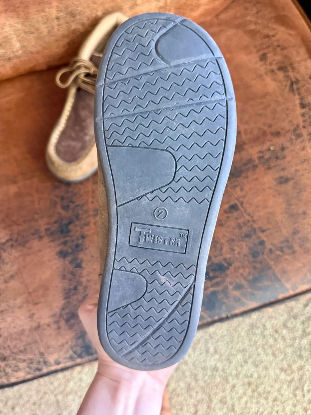 Twister Kids Two-Tone Brown and Tan Moccasin Boots